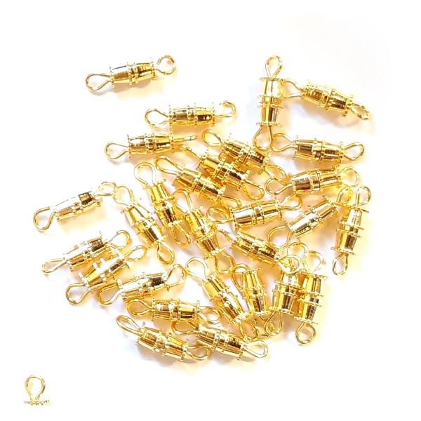 Lot de 6 Fermoirs dorés à vis pour visser pour collier chaine bracelet - Photo n°1