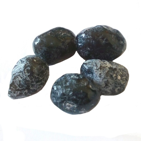 2 X pierres roulées en Larme d' apache - obsidienne noire - Photo n°1