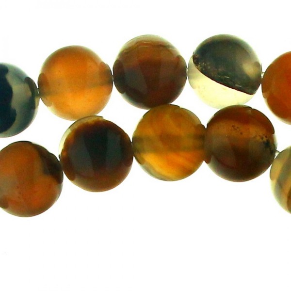 Fil de 48 perles rondes 8mm 8 mm en agate botswana - 38cm - Photo n°1