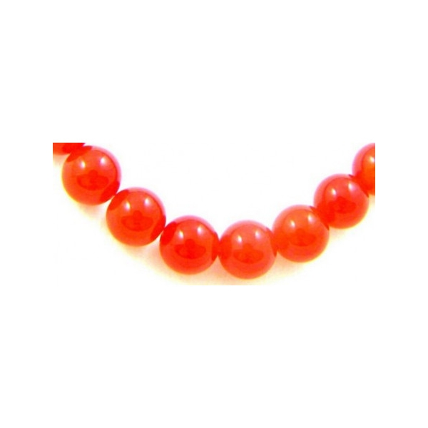 Fil de 60 perles rondes 6mm 6 mm en cornaline agate rouge - Photo n°4