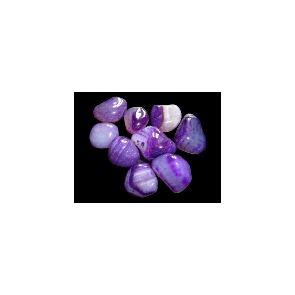 Lot de 200 grammes de Pierres roulées en agate agathe violet violette - Photo n°1