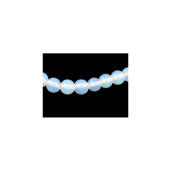 Fil de 36 perles rondes 8mm 8 mm en opaline opalite pierre de lune synthétique - Photo n°3