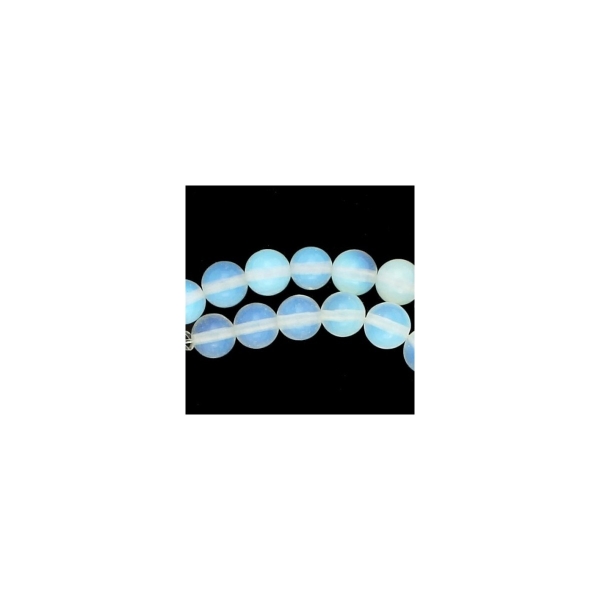 Fil de 36 perles rondes 8mm 8 mm en opaline opalite pierre de lune synthétique - Photo n°1