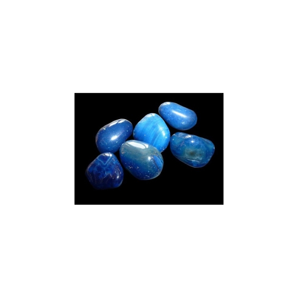 Lot de 200 grammes de Pierres roulées en agate agathe bleue - Photo n°1