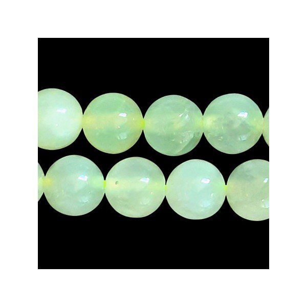 Fil de 46 perles rondes 8mm 8 mm en Jade naturel vert clair - Photo n°1