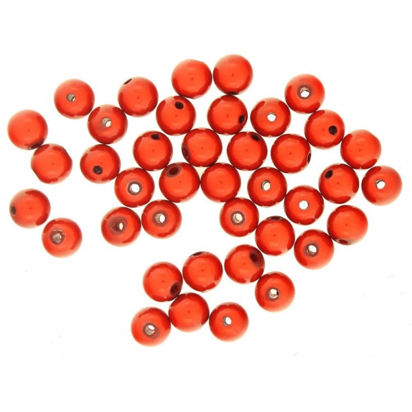 Lot de 50 perles miracles magiques 8mm 8 mm - Rouge - Photo n°1