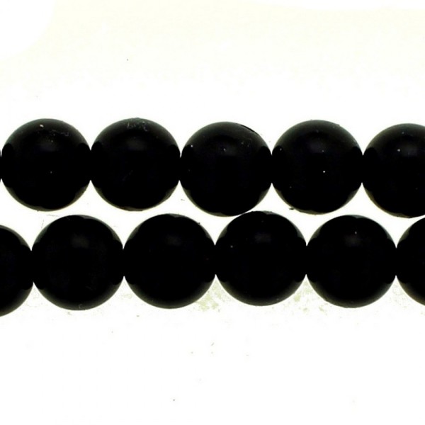 Fil de 60 perles rondes 6mm 6 mm obsidienne noire - Photo n°1