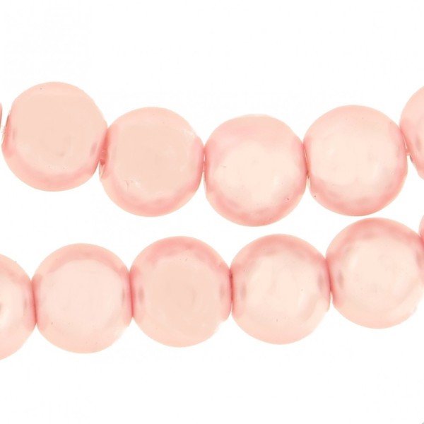 Lot de 50 perles Nacrées 8mm 8 mm - Rose clair - Photo n°1