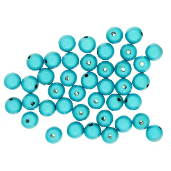 Lot de 50 perles miracles magiques 8mm 8 mm - Bleu turquoise - Photo n°1