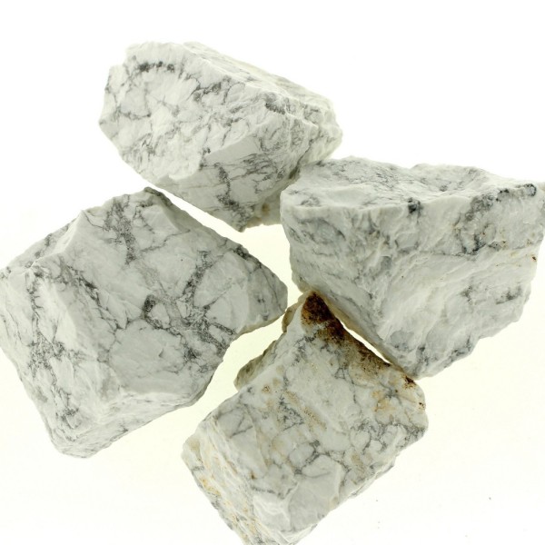 Lot de 400 grammes de Howlite blanche marbrée d'Afrique pierres brutes - Photo n°1