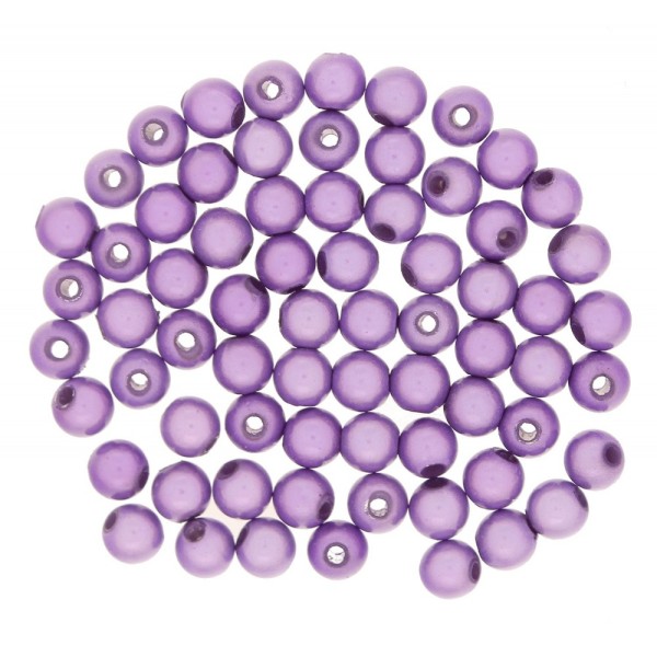 Lot de 100 perles miracles magiques 6mm 6 mm - Violet - Photo n°1