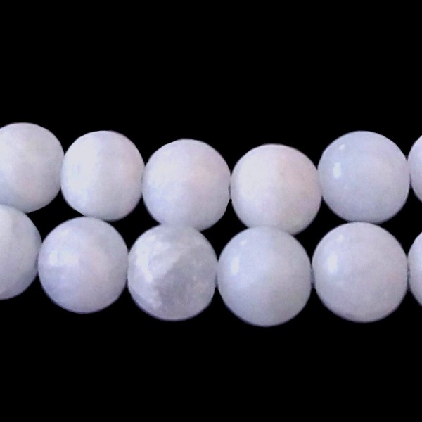Fil de 48 perles rondes 8mm 8 mm en calcite bleue naturelle - Photo n°1