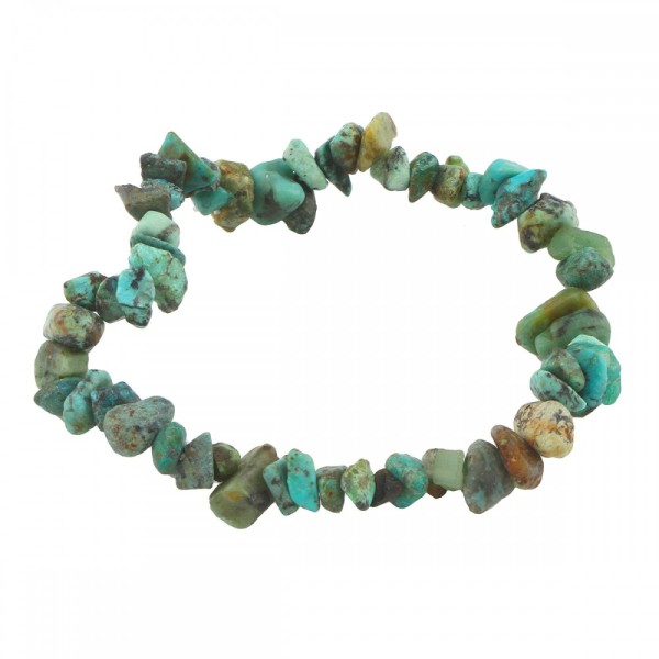 Bracelet élastique de perles chips en turquoise africaine - 50mm - Photo n°1