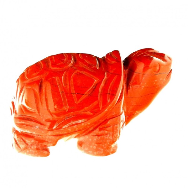 Statuette tortue en jaspe rouge 6,5cm de long - Photo n°1