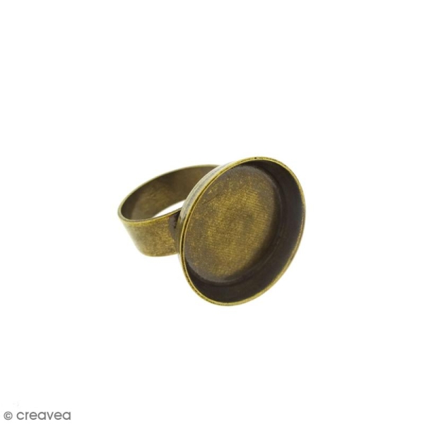 Bague pour cabochon - Rond - 17 mm - Bronze - Photo n°1