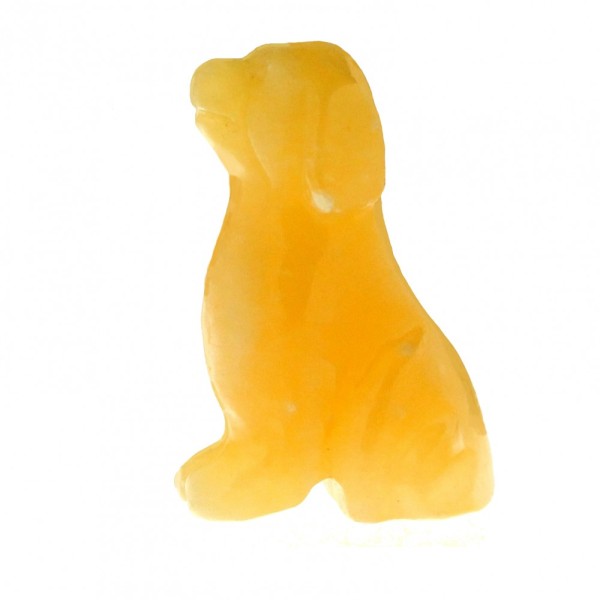 Statuette chien en aventurine orange 4,5cm de haut - Photo n°1