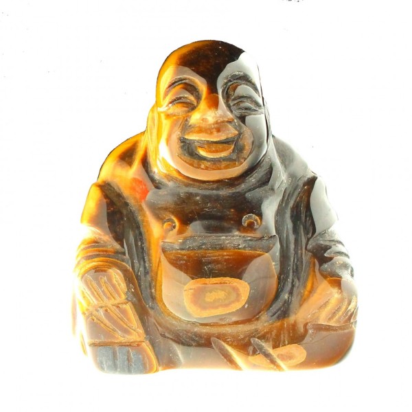 Grosse Statuette bouddha en oeil de tigre 6,5cm de haut 125gr - Photo n°1