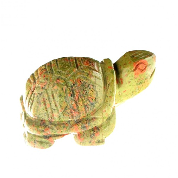 Statuette tortue en unakite épidote 6,5cm de long - Photo n°1
