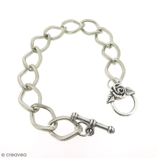 Support bracelet chaine rose avec fermoir - 20 cm - Photo n°1