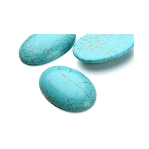 1 Cabochon ovale Camée Turquoise Ovale pierre naturel 30 x 20 mm - Photo n°1