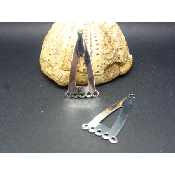 2 Chandeliers forme triangle -  30*15mm -  argenté - Photo n°1