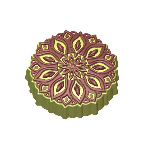 1pc Indien Mandala Yoga Esprit Ornement de Fleurs en Plastique Fabrication de Savon de Cire Chocolat - Photo n°1