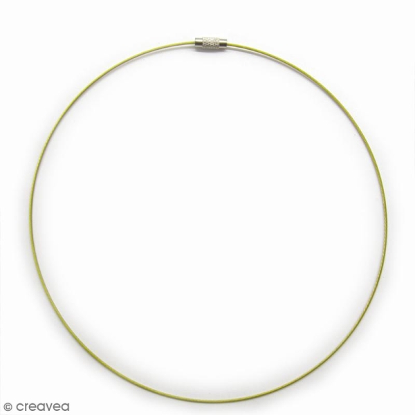 Tour de cou câble gainé Doré anis avec fermoir à vis - 14 cm de diamètre - Photo n°1