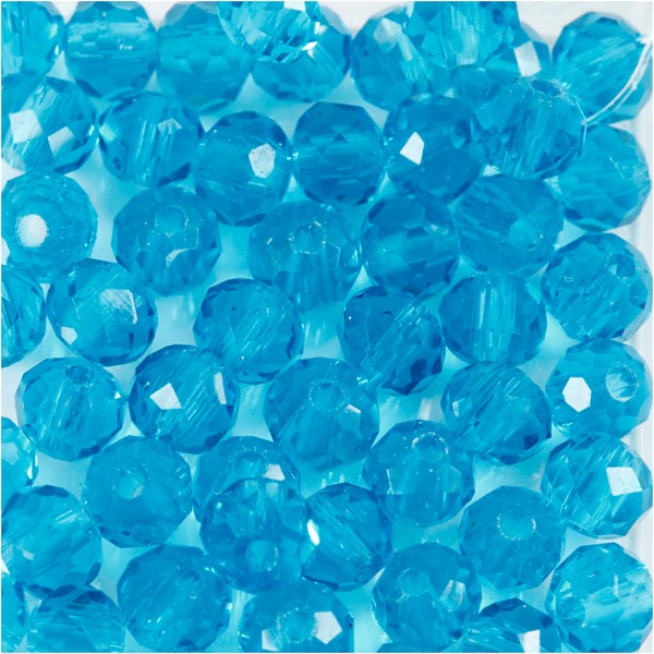 Perles rondes à facettes 4 mm - Turquoise - 45 pcs - Photo n°1