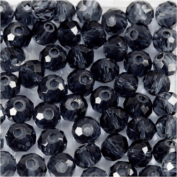 Perles rondes à facettes 4 mm - Gris - 45 pcs - Photo n°1