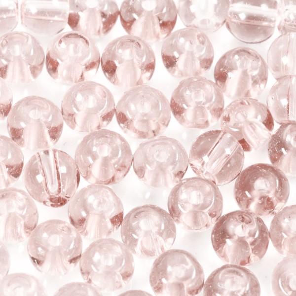 Perles en verre 4 mm - Rose pale - 45 pcs - Photo n°1