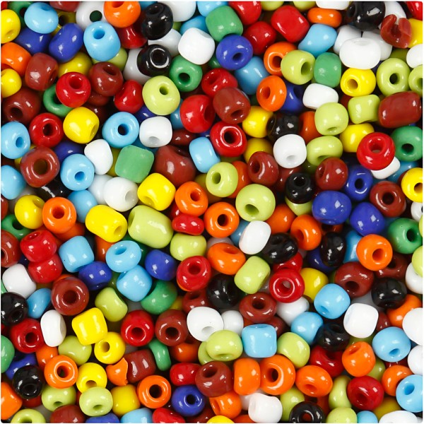Assortiment de perles de rocaille - Couleurs vives - 4 mm - 130 g - Photo n°1