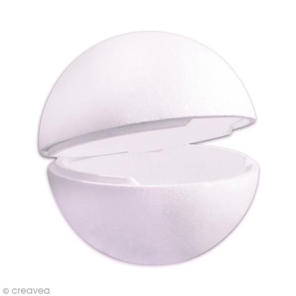 Boule polystyrène - 2 demi-sphères - 15 cm - Photo n°1