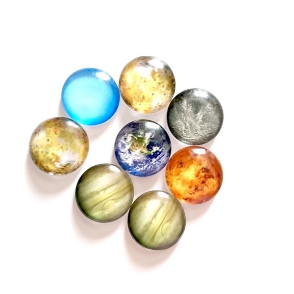 10 Cabochons en Verre Univers Planète 25mm - Photo n°1
