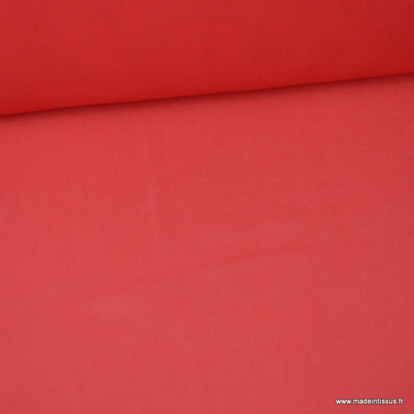 Tissu Mousseline fluide Rouge - Photo n°1