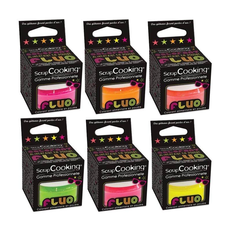 Kit 6 colorants alimentaires fluorescents - Colorant alimentaire - Creavea