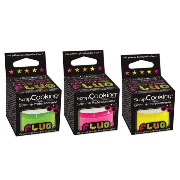 Kit 3 colorants alimentaires fluorescents - Fuchsia-vert-jaune - Colorant  alimentaire - Creavea
