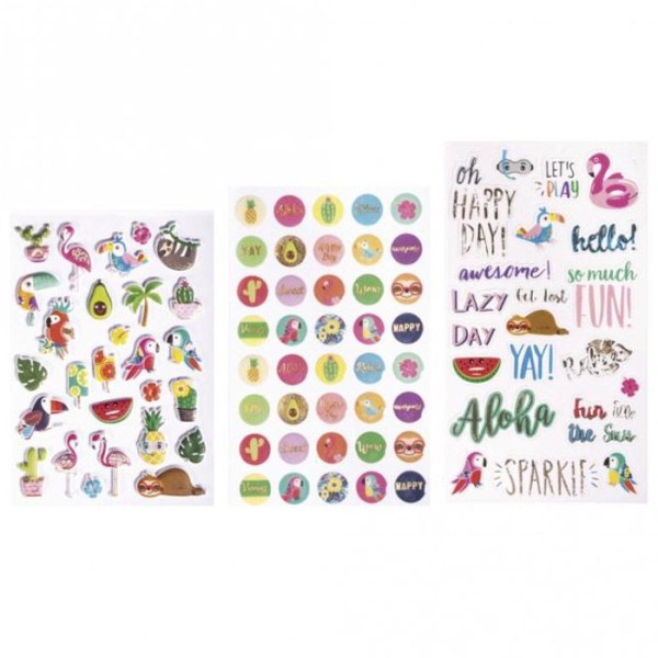 89 stickers colorés - Tropical - Photo n°1