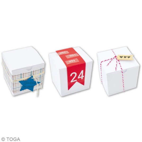 Boîte cube Blanc - 5,5 x 5,5 cm - 6 pcs - Photo n°2