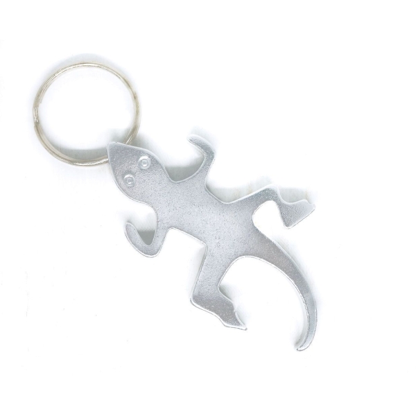 1pc Metallic Silver Salamandre Lézard Gecko Animal Métal en Aluminium de Keychain porte-Clés de la C - Photo n°1