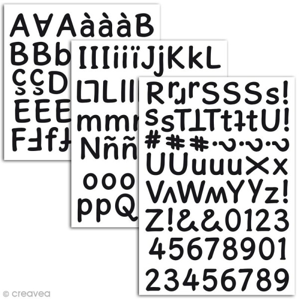 Stickers alphabet mousse 2 cm - Noir - 165 pcs - Photo n°2