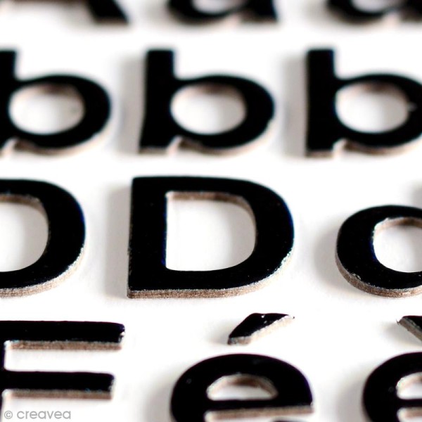 Stickers alphabet chipboard 2 cm - Noir - 165 pcs - Photo n°3