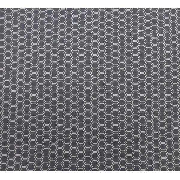 R-tissus Coton Motif Géométrique Hexagone Gris Et Blanc - Vendu Au Mètre - Photo n°5