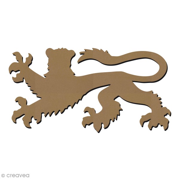 Forme en bois à décorer - Symbole Normand - Léopard doré - 9 x 5 cm - Photo n°1