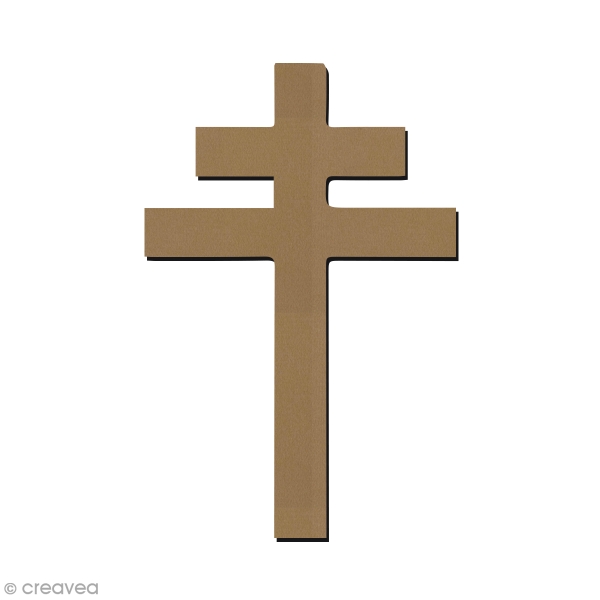 Forme en bois à décorer - Symbole Lorrain - Croix de Lorraine - 5 x 7,5 cm  - Forme en bois - Creavea