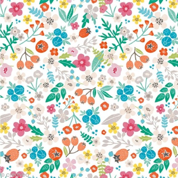 Serviette en papier - Floral - Multicolore - 20 pcs - Photo n°1