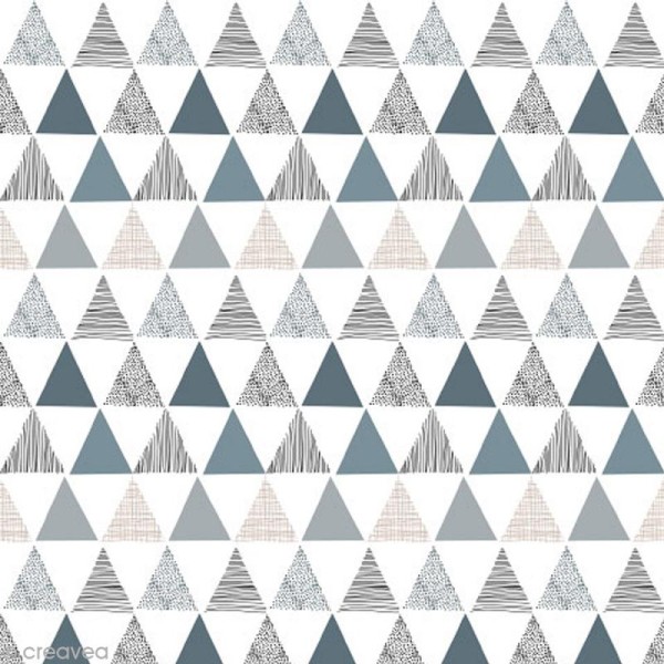 Serviette en papier - Triangles - Bleu et gris - 20 pcs - Photo n°1