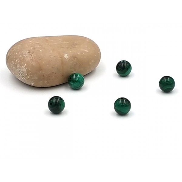 10 Perles Malachite Naturelles 8mm - Photo n°1