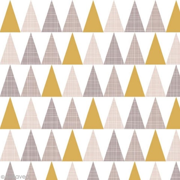 Serviette en papier - Triangles - Or et gris - 20 pcs - Photo n°1