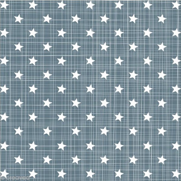 Serviette en papier - Petites étoiles - Bleu gris - 20 pcs - Photo n°1