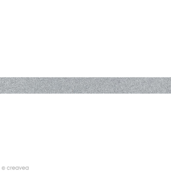 Glitter tape Artemio - Paillettes gris argenté - 1,5 cm x 5 m - Photo n°1